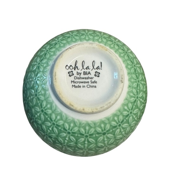 Ooh La La! by BIA Sushi Rice Ramen Bowl SET OF TWO Yellow Green Print Serveware - Picture 8 of 13